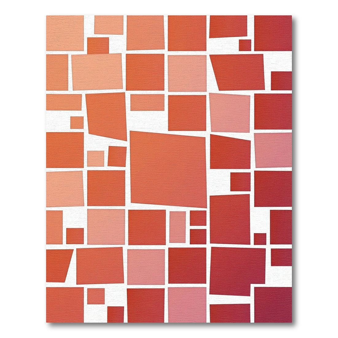 Gradient Red Geometric Blocks Rug