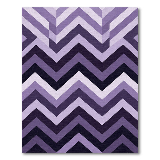 Purple Chevron Gradient Pattern Rug