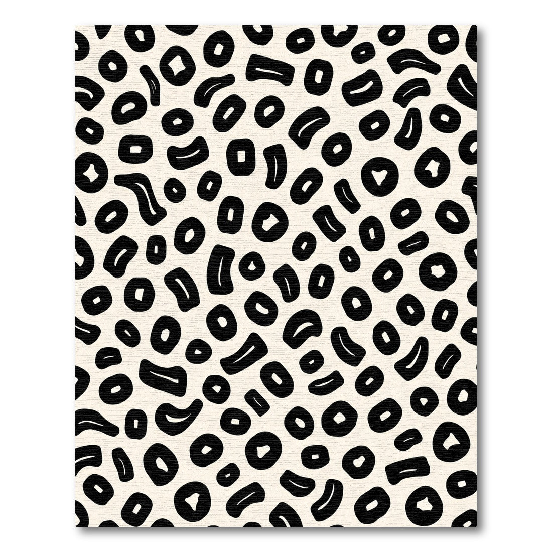 Abstract Black Spots Cream Background Rug