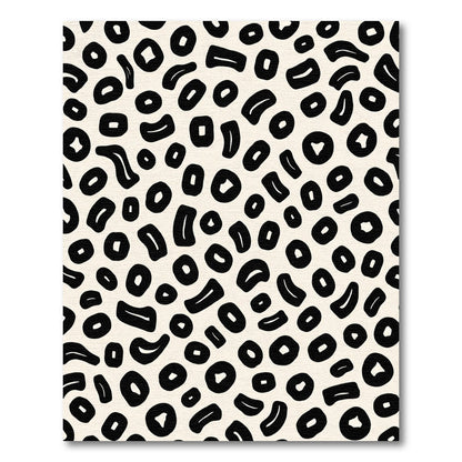 Abstract Black Spots Cream Background Rug