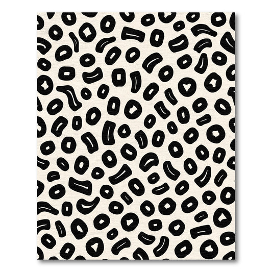 Abstract Black Spots Cream Background Rug