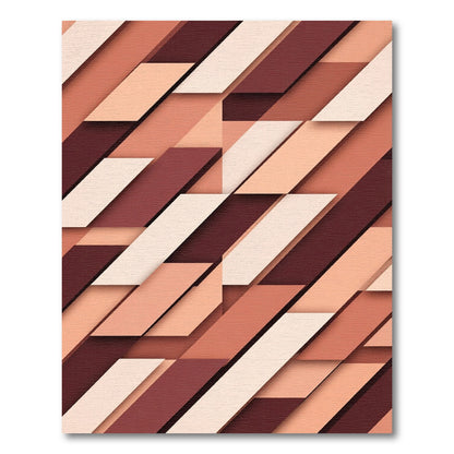 Terracotta Diagonal Geometric Overlay Rug