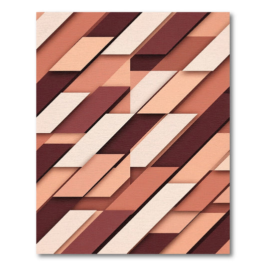 Terracotta Diagonal Geometric Overlay Rug