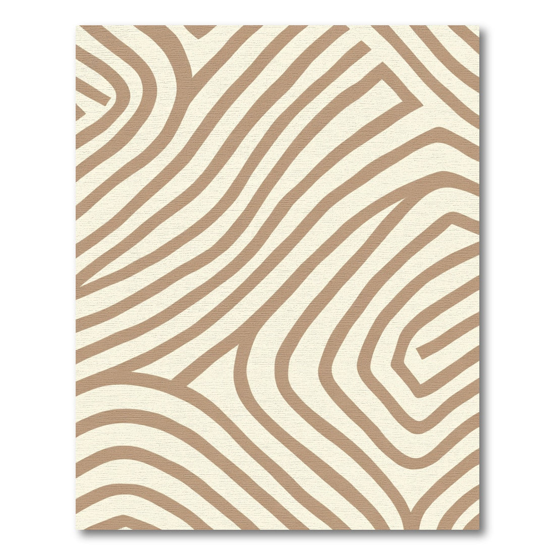 Cream And Tan Organic Stripe Rug
