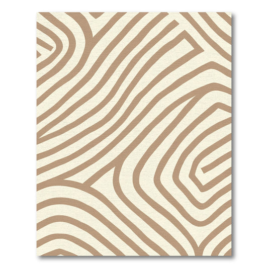 Cream And Tan Organic Stripe Rug