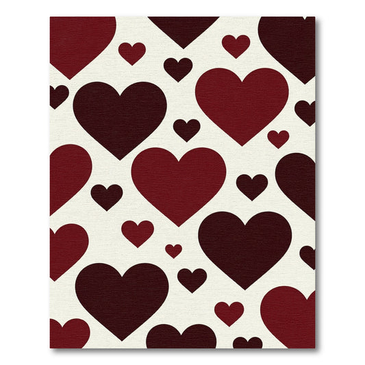 Minimalist Deep Red Heart Silhouette Rug