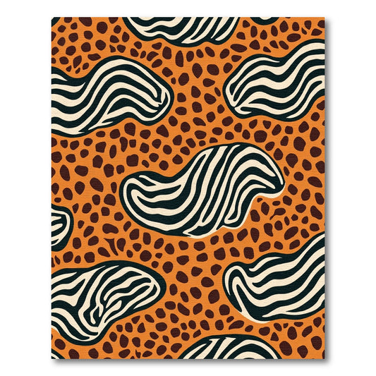 Bold Orange Zebra Spots Abstract Rug