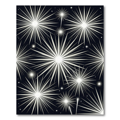 Radiant Silver Starburst Explosion Rug