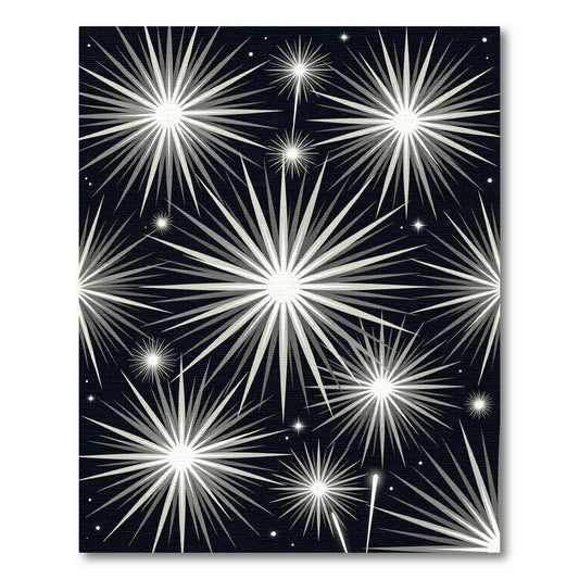 Radiant Silver Starburst Explosion Rug