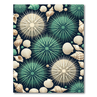 Sea Urchin Seashell Medley Rug
