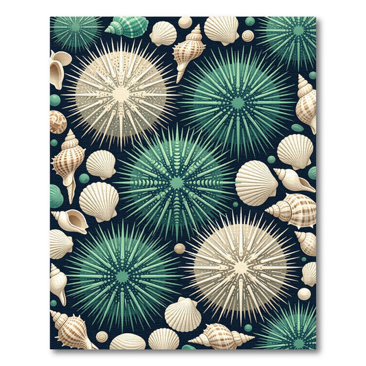 Sea Urchin Seashell Medley Rug