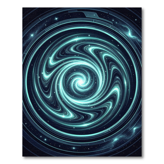 Cosmic Teal Swirling Interstellar Galaxy Rug