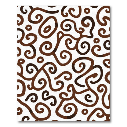 Brown Swirl Organic Abstract Vines Rug