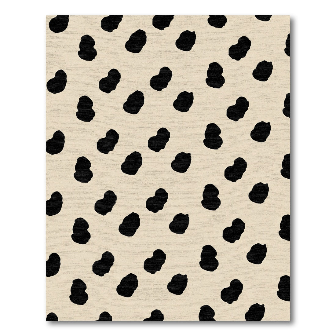 Black Leopard Spots Beige Background Rug
