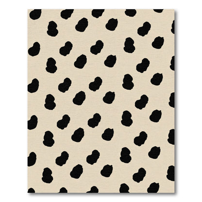 Black Leopard Spots Beige Background Rug