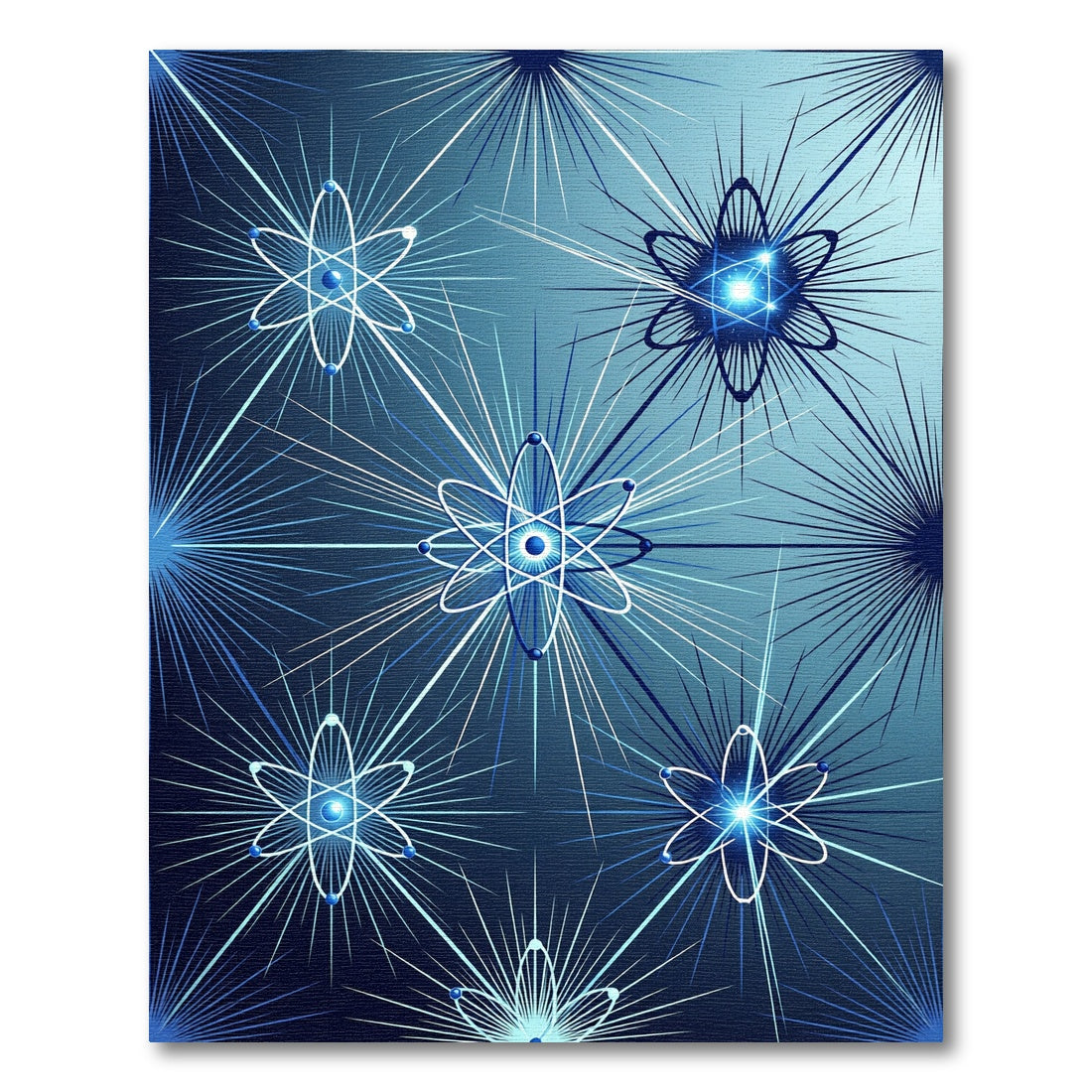 Cosmic Blue Atomic Burst Rug