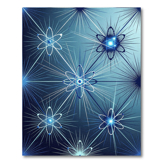 Cosmic Blue Atomic Burst Rug