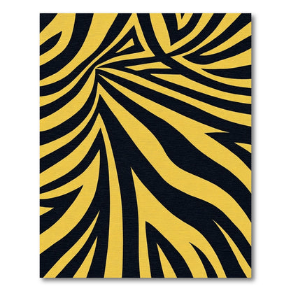 Bold Yellow Black Animal Stripes Rug