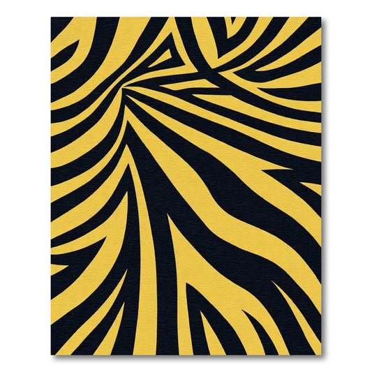 Bold Yellow Black Animal Stripes Rug