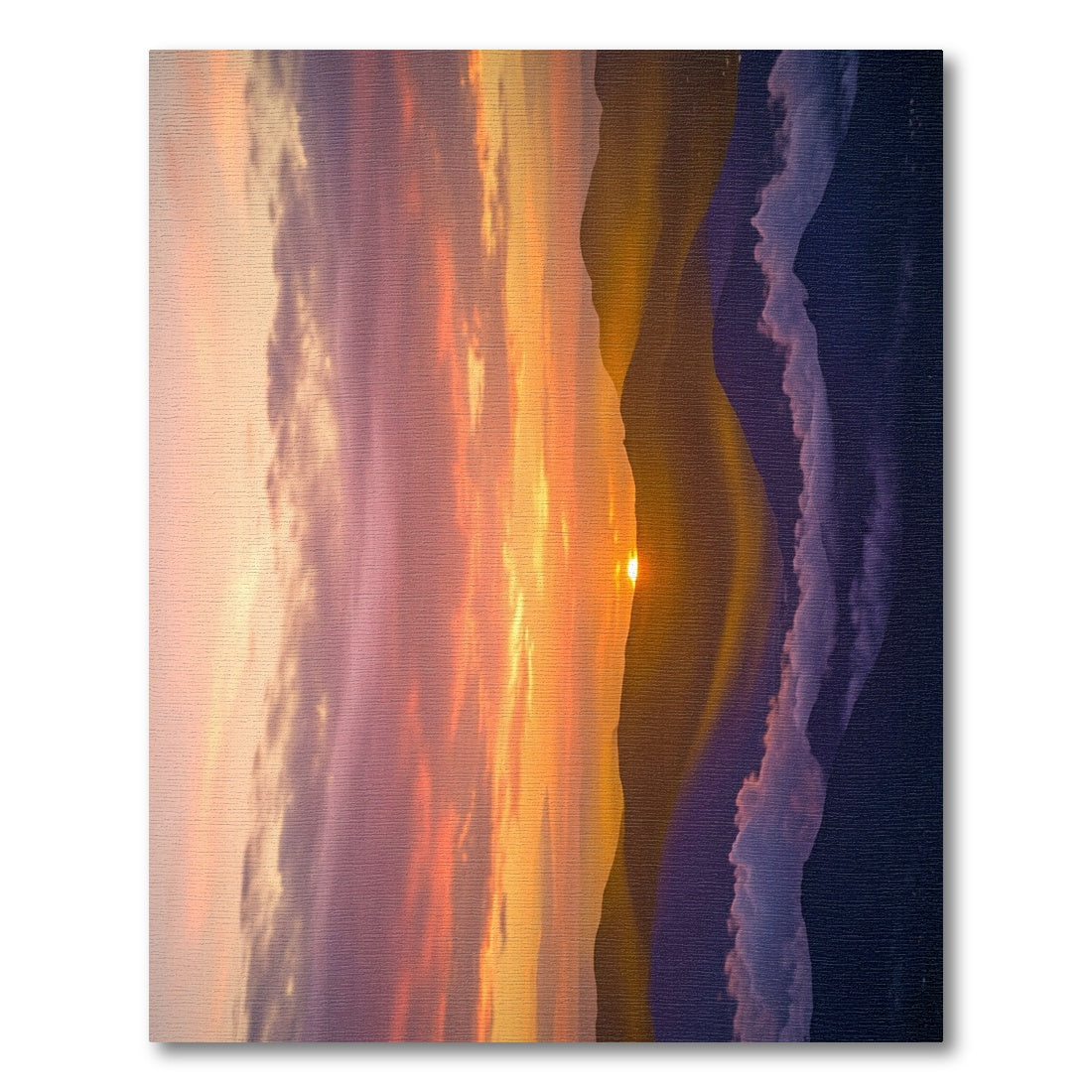 Golden Sunset Mountain Landscape Abstract Rug
