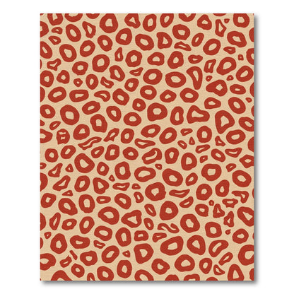 Crimson Spots Beige Abstract Art Rug
