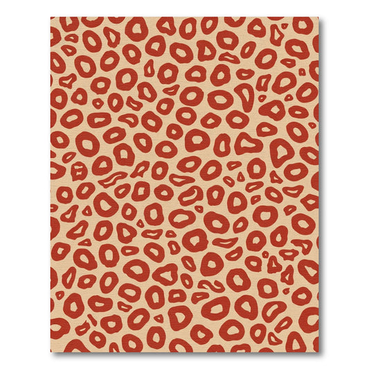 Crimson Spots Beige Abstract Art Rug
