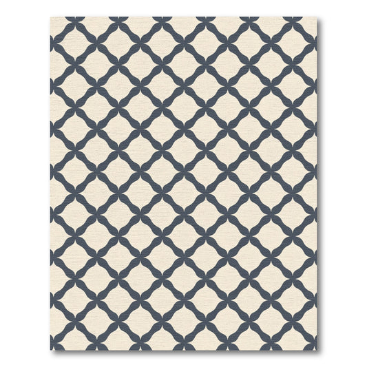 Deep Night Trellis Diamond Rug