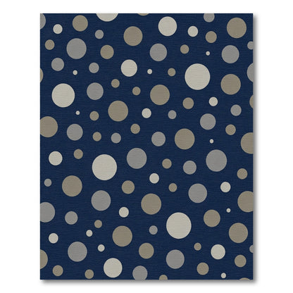 Navy Blue Scattered Circles Rug