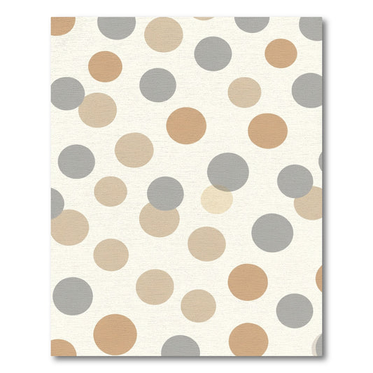 Earthy Neutral Polka Dot Circles Rug