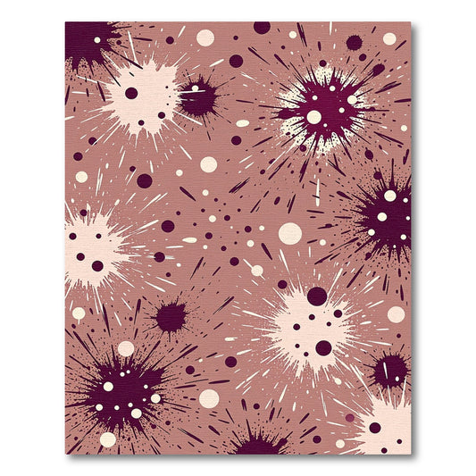 Crimson Splatter Exploding Starburst Rug