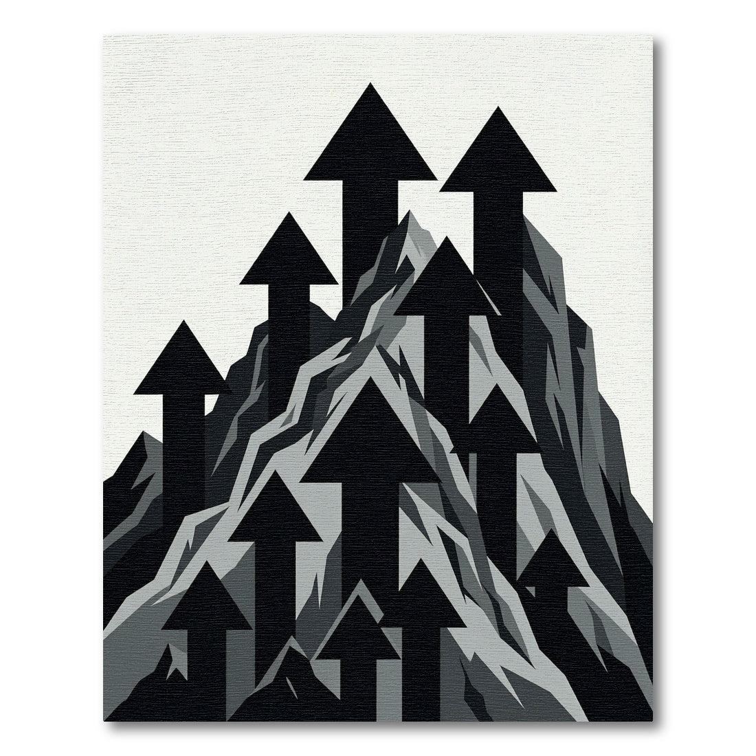 Black Arrows Ascending Mountain Peaks Rug