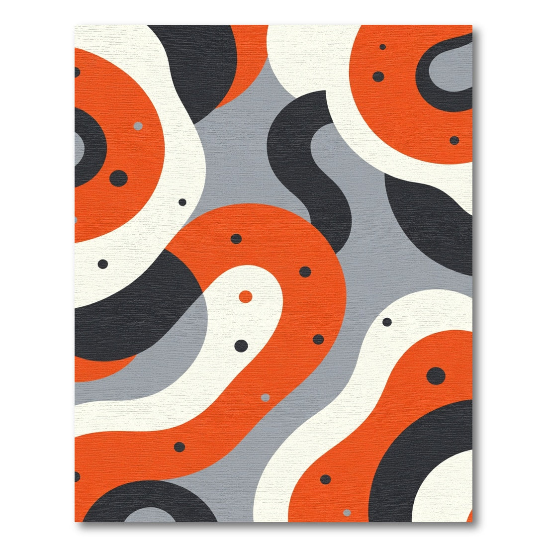 Abstract Orange Swirl Grommet Rug