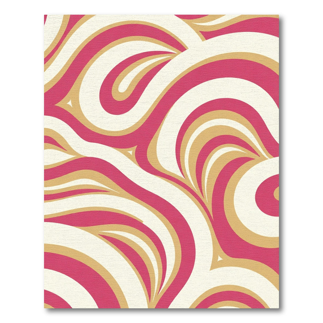 Vibrant Red Gold Swirl Waves Rug