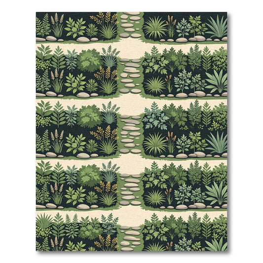Botanical Forest Path Earthy Green Rug