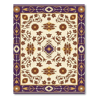 Rich Plum Floral Vine Medallion Rug