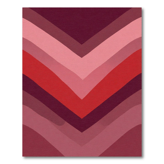 Crimson Peach Chevron Layer Rug