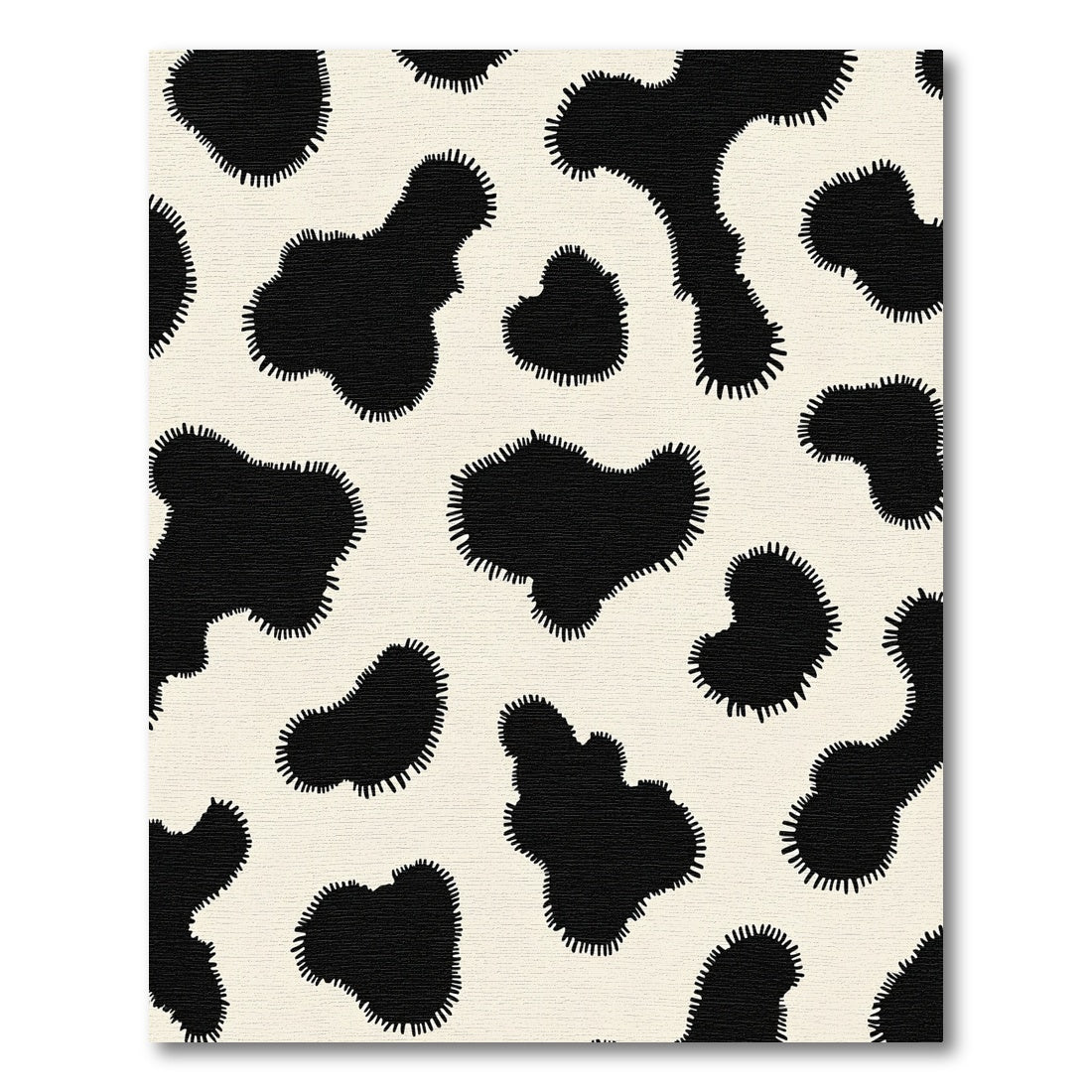 Black Cream Jagged Spots Rug
