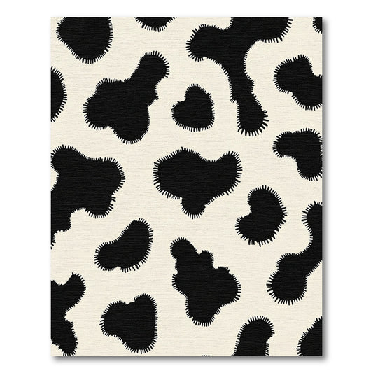 Black Cream Jagged Spots Rug