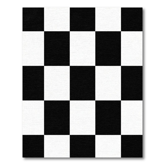 Monochrome Grid Blocks Rug