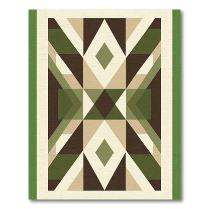 Geometric Earth Tone Diamond Shapes Rug