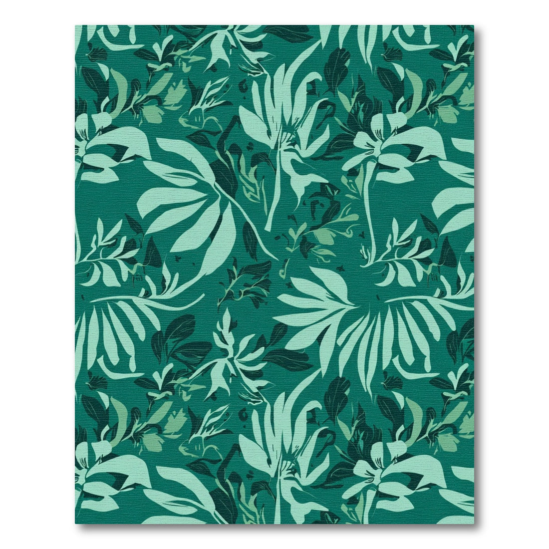 Teal Tropical Foliage Abstract Rug