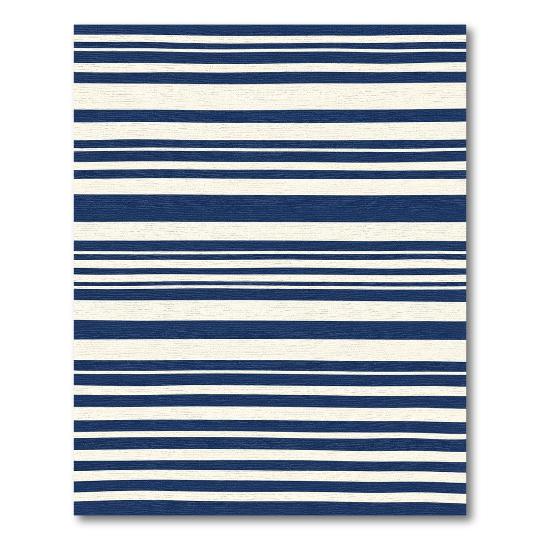 Navy Cream Modern Horizontal Stripe Rug