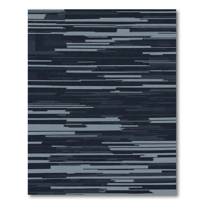 Modern Grey Horizontal Stripe Abstract Rug