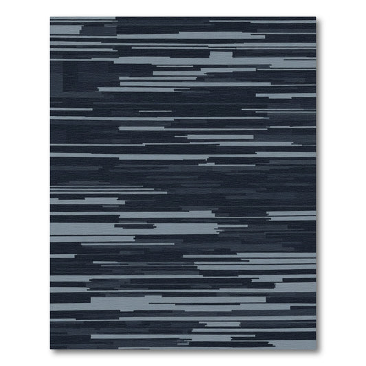 Modern Grey Horizontal Stripe Abstract Rug