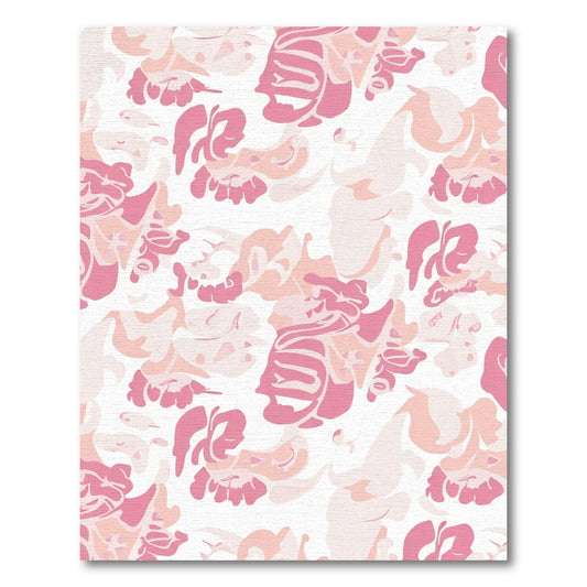 Soft Pink Abstract Floral Blend Rug