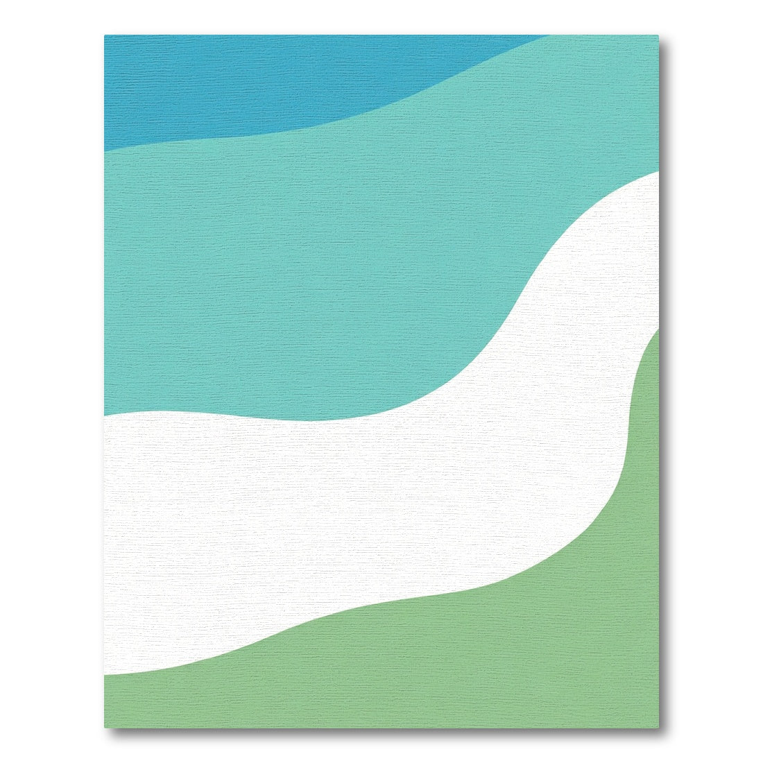 Abstract Blue Green Wave Landscape Rug