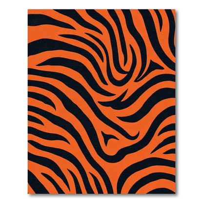Bold Orange Tiger Stripe Texture Rug