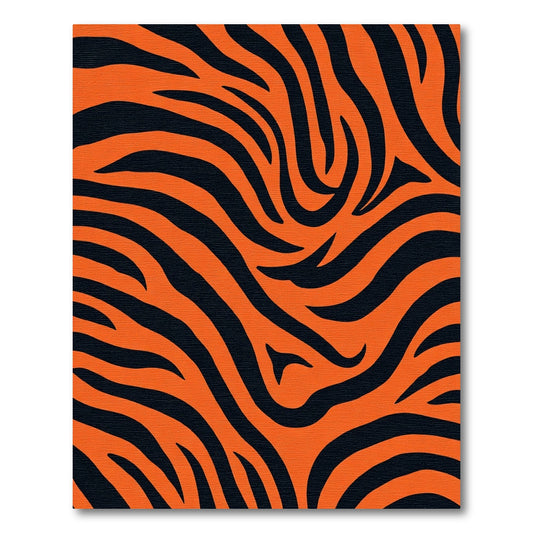 Bold Orange Tiger Stripe Texture Rug