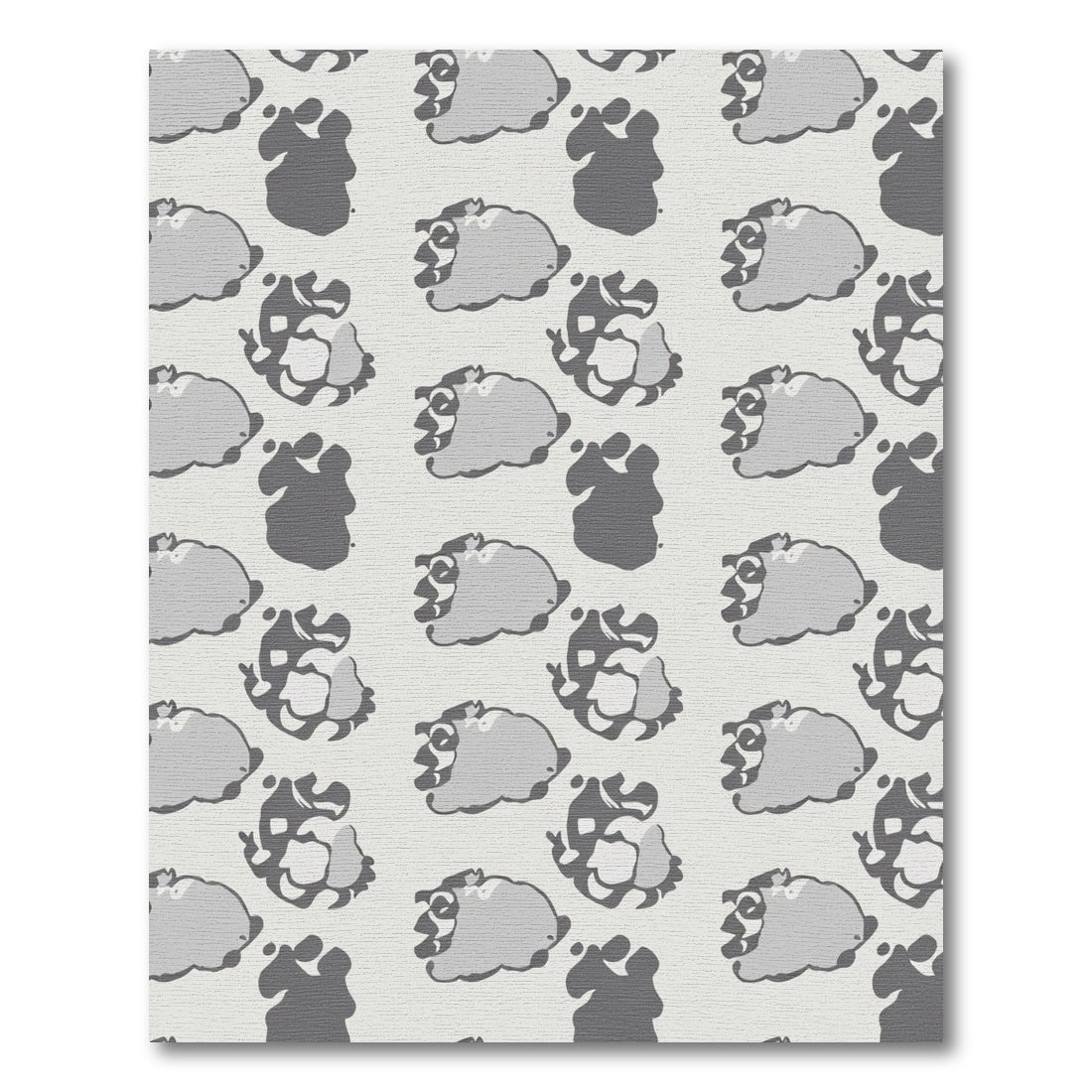 Abstract Gray Cloud Clusters Rug