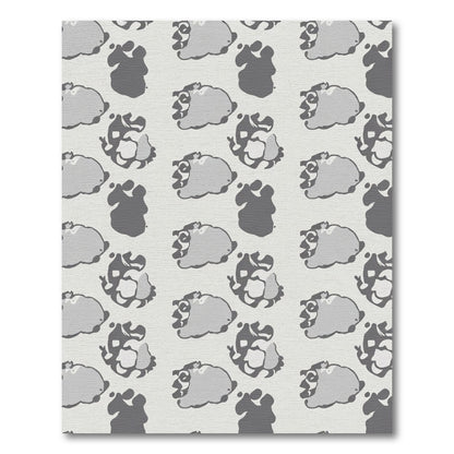 Abstract Gray Cloud Clusters Rug
